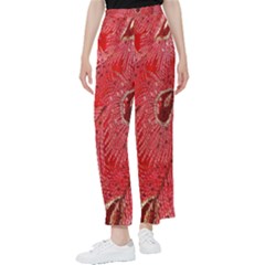 Red Peacock Floral Embroidered Long Qipao Traditional Chinese Cheongsam Mandarin Women s Pants 