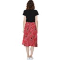 Red Peacock Floral Embroidered Long Qipao Traditional Chinese Cheongsam Mandarin Frill Hi Low Chiffon Skirt View2