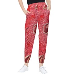 Red Peacock Floral Embroidered Long Qipao Traditional Chinese Cheongsam Mandarin Women s Tapered Pants