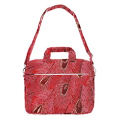 Red Peacock Floral Embroidered Long Qipao Traditional Chinese Cheongsam Mandarin MacBook Pro 16  Shoulder Laptop Bag