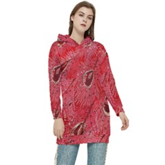 Red Peacock Floral Embroidered Long Qipao Traditional Chinese Cheongsam Mandarin Women s Long Oversized Pullover Hoodie