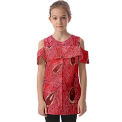 Red Peacock Floral Embroidered Long Qipao Traditional Chinese Cheongsam Mandarin Fold Over Open Sleeve Top