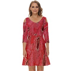 Red Peacock Floral Embroidered Long Qipao Traditional Chinese Cheongsam Mandarin Shoulder Cut Out Zip Up Dress