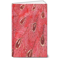 Red Peacock Floral Embroidered Long Qipao Traditional Chinese Cheongsam Mandarin 8  X 10  Softcover Notebook by Ket1n9