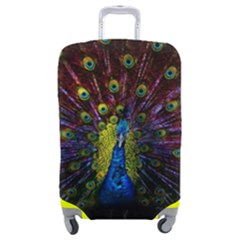 Beautiful Peacock Feather Luggage Cover (medium) by Ket1n9