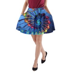 Top Peacock Feathers A-line Pocket Skirt by Ket1n9