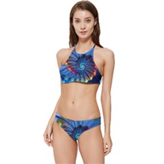 Top Peacock Feathers Banded Triangle Bikini Set by Ket1n9