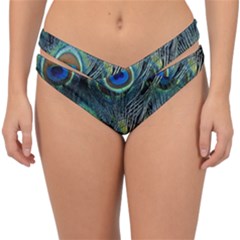 Feathers Art Peacock Sheets Patterns Double Strap Halter Bikini Bottoms by Ket1n9