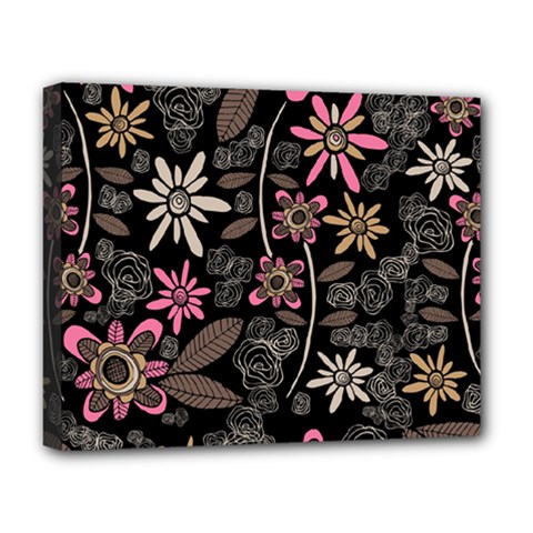 Flower Art Pattern Deluxe Canvas 20  X 16  (stretched)