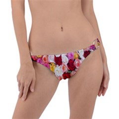 Rose Color Beautiful Flowers Ring Detail Bikini Bottoms by Ket1n9