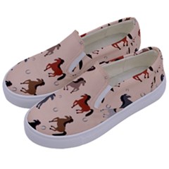 Horses For Courses Pattern Kids  Canvas Slip Ons by Ket1n9