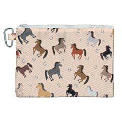 Horses For Courses Pattern Canvas Cosmetic Bag (xl) by Ket1n9