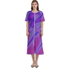 Purple Star Sun Sunshine Fractal Women s Cotton Short Sleeve Night Gown by Ket1n9