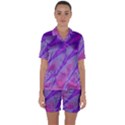 Purple Star Sun Sunshine Fractal Satin Short Sleeve Pajamas Set View1