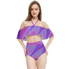 Purple Star Sun Sunshine Fractal Halter Flowy Bikini Set  by Ket1n9