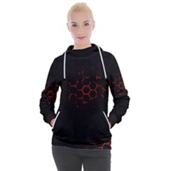 Abstract Pattern Honeycomb Women s Hooded Pullover by Ket1n9