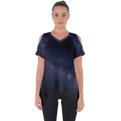 Cosmos Dark Hd Wallpaper Milky Way Cut Out Side Drop T-shirt