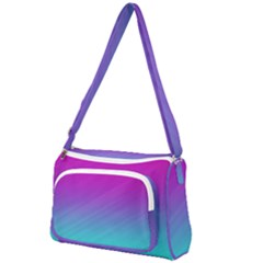 Background Pink Blue Gradient Front Pocket Crossbody Bag