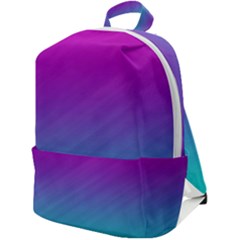 Background Pink Blue Gradient Zip Up Backpack