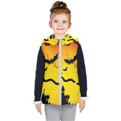 Halloween Night Terrors Kids  Hooded Puffer Vest by Ket1n9