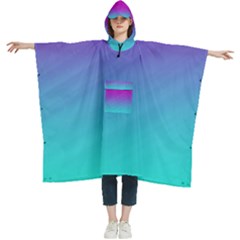 Background Pink Blue Gradient Women s Hooded Rain Ponchos