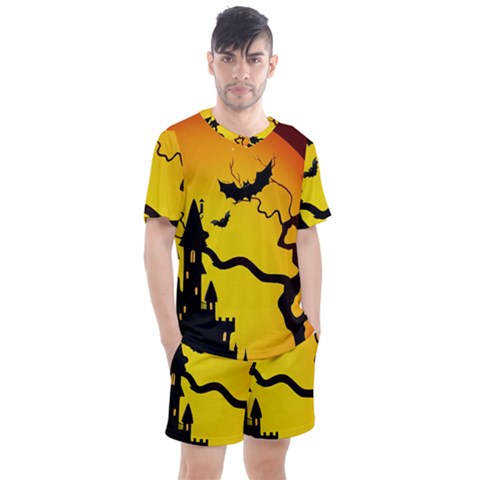 Halloween Night Terrors Men s Mesh T-shirt And Shorts Set by Ket1n9