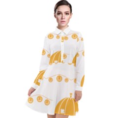 Pumpkin Halloween Deco Garland Long Sleeve Chiffon Shirt Dress by Ket1n9