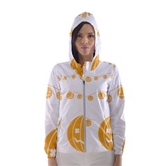 Pumpkin Halloween Deco Garland Women s Hooded Windbreaker by Ket1n9