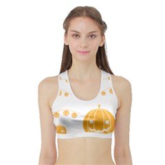 Pumpkin Halloween Deco Garland Sports Bra With Border by Ket1n9