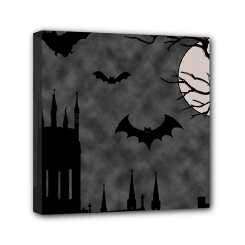 Halloween Background Halloween Scene Mini Canvas 6  X 6  (stretched) by Ket1n9
