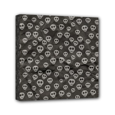 Skull Halloween Background Texture Mini Canvas 6  X 6  (stretched) by Ket1n9