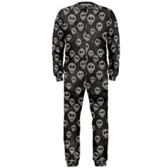 Skull Halloween Background Texture Onepiece Jumpsuit (men) by Ket1n9