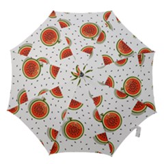 Seamless Background Pattern-with-watermelon Slices Hook Handle Umbrellas (medium) by Ket1n9