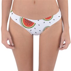 Seamless Background Pattern-with-watermelon Slices Reversible Hipster Bikini Bottoms by Ket1n9