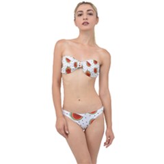 Seamless Background Pattern-with-watermelon Slices Classic Bandeau Bikini Set