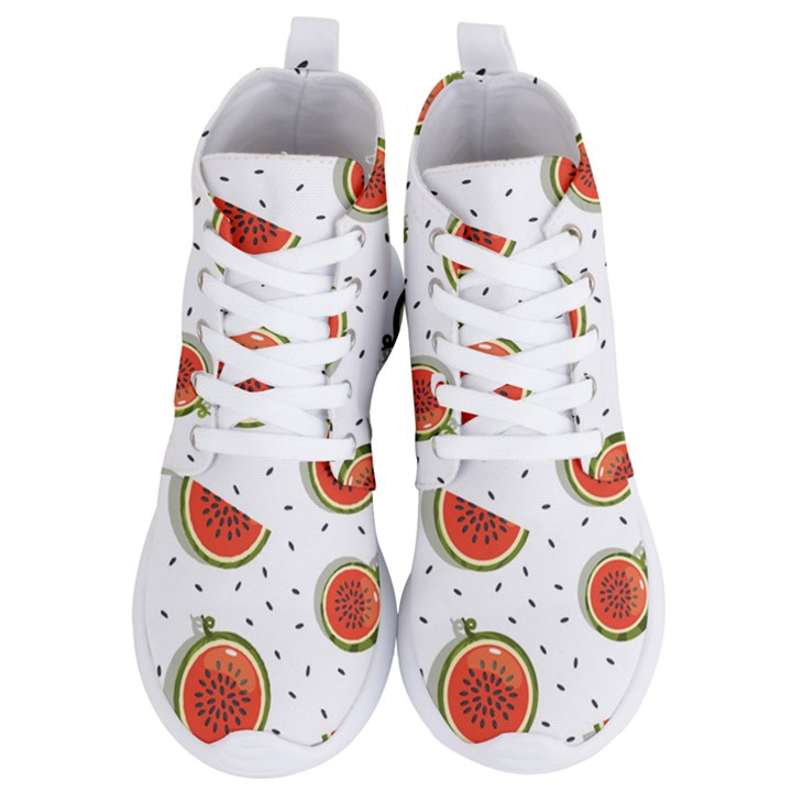 Seamless Background Pattern-with-watermelon Slices Women s Lightweight High Top Sneakers