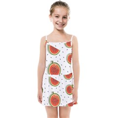 Seamless Background Pattern-with-watermelon Slices Kids  Summer Sun Dress by Ket1n9