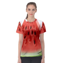 Seamless Background With Watermelon Slices Women s Sport Mesh T-Shirt