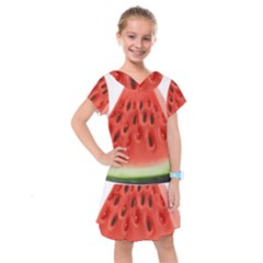 Seamless Background With Watermelon Slices Kids  Drop Waist Dress