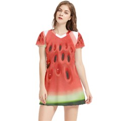 Seamless Background With Watermelon Slices Women s Sports Skirt