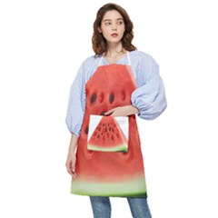 Seamless Background With Watermelon Slices Pocket Apron