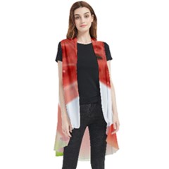 Seamless Background With Watermelon Slices Sleeveless Chiffon Waistcoat Shirt