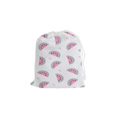 Fresh Watermelon Slices Texture Drawstring Pouch (Small)