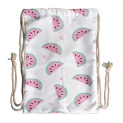 Fresh Watermelon Slices Texture Drawstring Bag (Large)