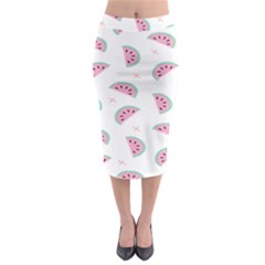 Fresh Watermelon Slices Texture Midi Pencil Skirt