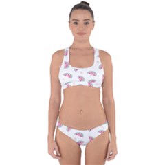 Seamless Background With Watermelon Slices Cross Back Hipster Bikini Set