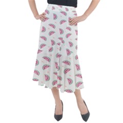 Fresh Watermelon Slices Texture Midi Mermaid Skirt