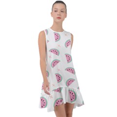 Fresh Watermelon Slices Texture Frill Swing Dress by Ket1n9
