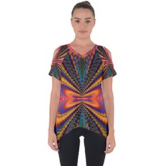 Casanova Abstract Art-colors Cool Druffix Flower Freaky Trippy Cut Out Side Drop T-shirt