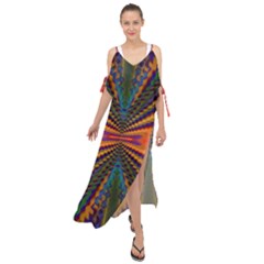 Casanova Abstract Art-colors Cool Druffix Flower Freaky Trippy Maxi Chiffon Cover Up Dress